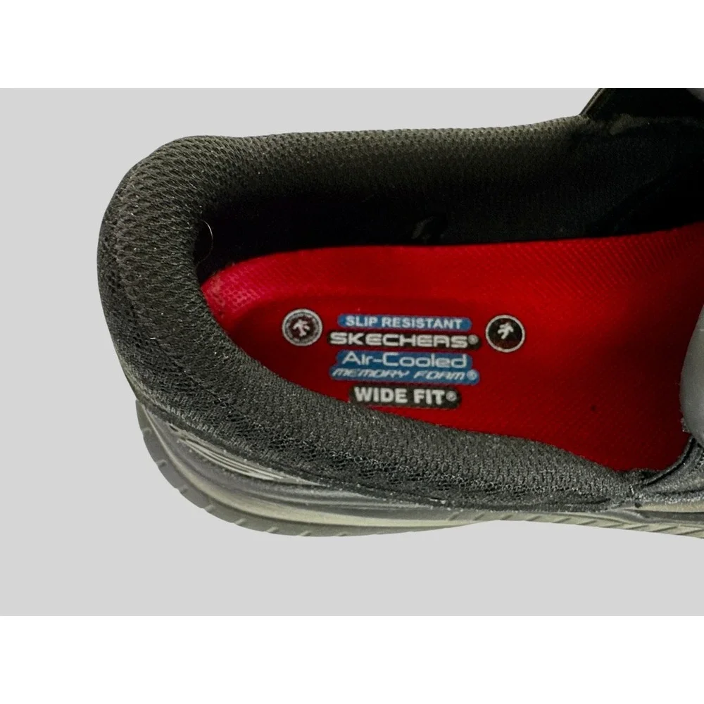 Skechers Mens Black Memory Foam Shoes Slip On Sz 10 Wide Fit Slip Resistant